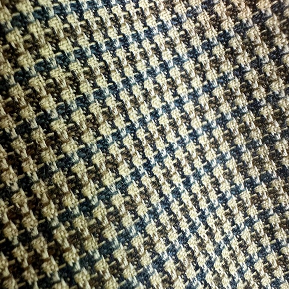 Oscar de la Renta Houndstooth Blazer Suit Coat in Tan and Blue Vintage size 44 - Picture 6 of 9